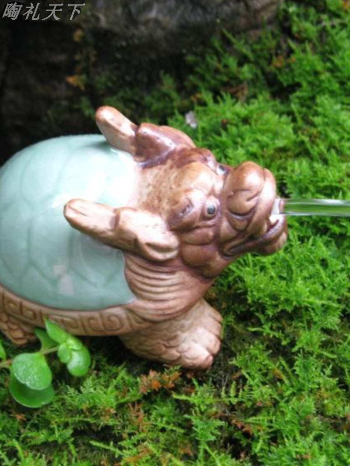 假山鱼池动物喷水摆件陶瓷龙头龟水族鱼缸花园阳台造景流水装饰品