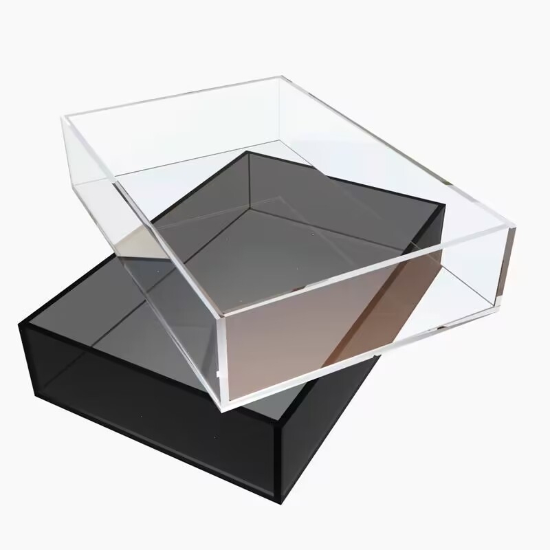 高透明亚克力一体长方形展示盒收纳盒托盘抽屉盒子防尘保护罩定制