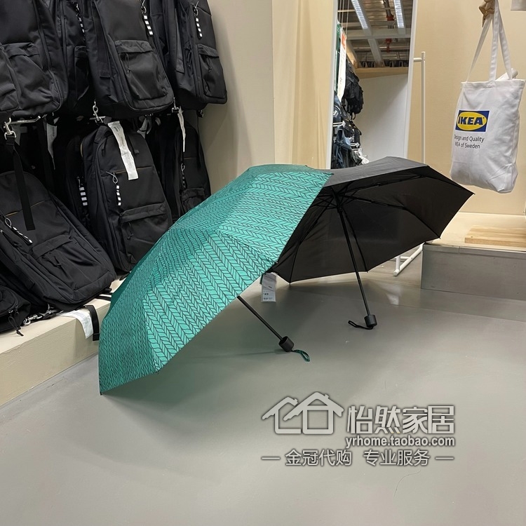 现货宜家 克纳拉伞 可折叠三折晴雨伞遮阳伞便携式可伸缩小鸟图案