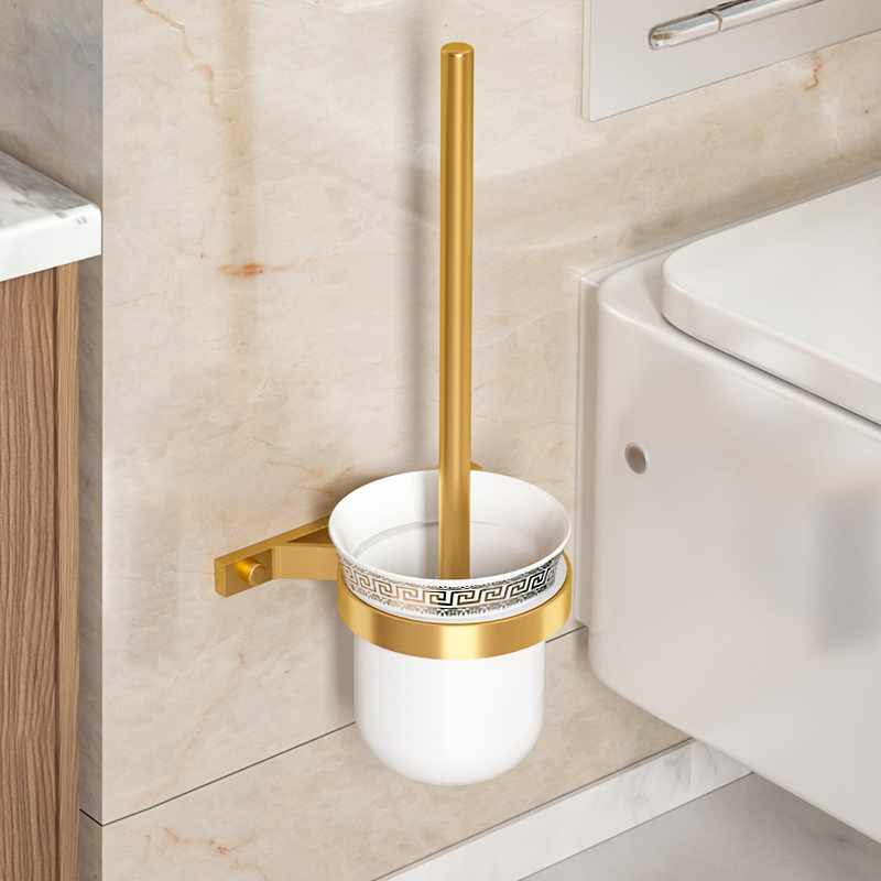 金色厕所马桶刷套装卫生间刷马桶支架厕刷家用耐用刷头免打孔