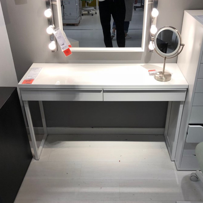 IKEA上海宜家代购贝达伯斯书桌办公桌白色学习电脑桌子梳妆台简约