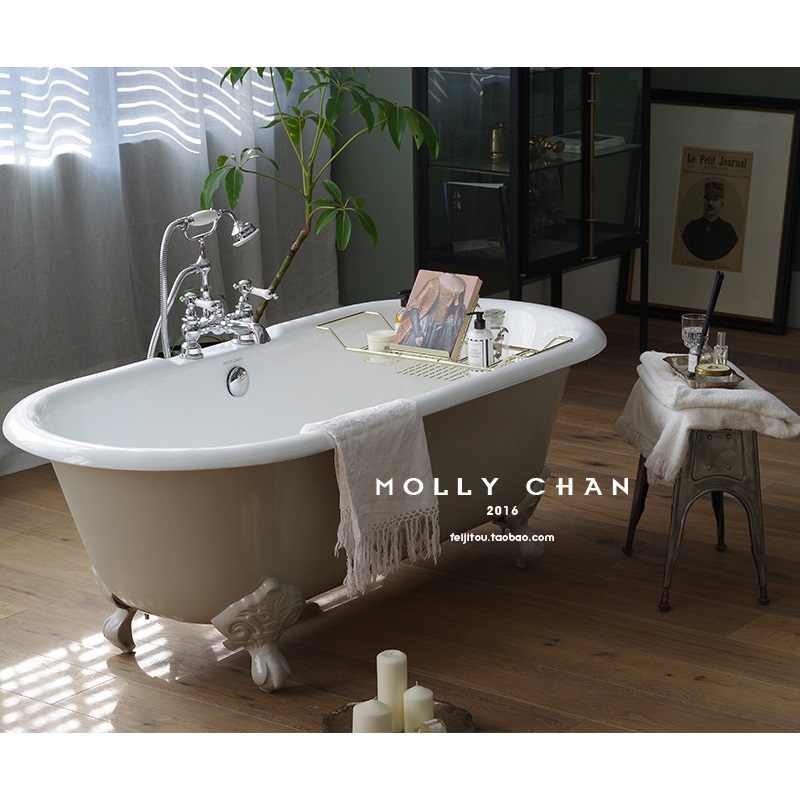 MOLLY CHAN 欧式贵妃浴缸铸铁浴缸独立成人家用1001彩色定制