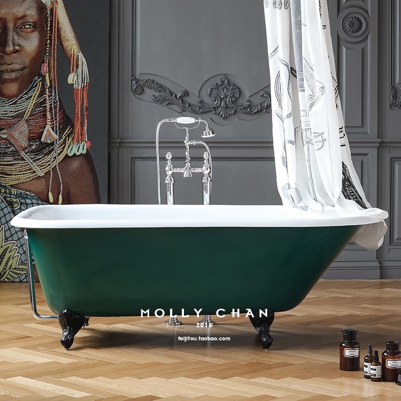 MOLLY CHAN 铸铁浴缸 复古贵妃浴缸 独立式家用1006彩色定制