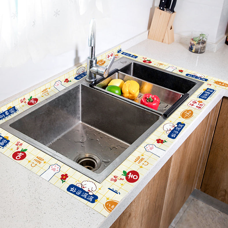 厨房水槽吸水贴水池台面吸湿贴防水防霉卫生间浴室静电吸水贴纸