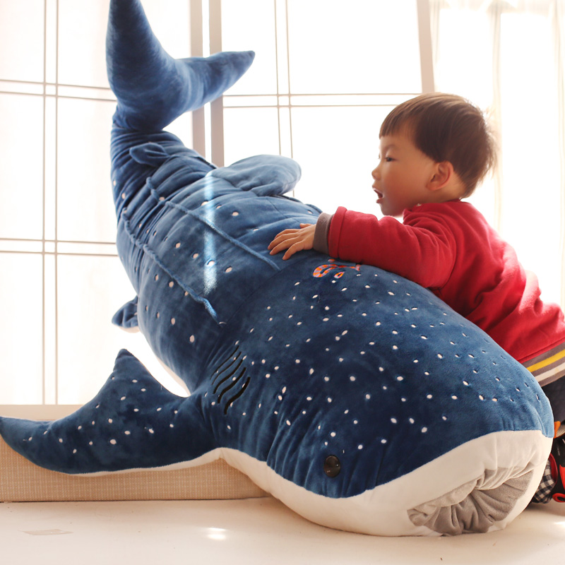 卡通鲸鲨毛绒玩具 鲸鱼大布娃娃靠垫 大号鲨鱼蓝鲸儿童抱枕公仔