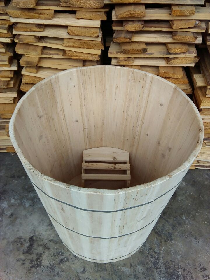 木桶儿童洗澡桶浴缸高70纯手工制作实木桶无漆无胶手工造泡澡木桶
