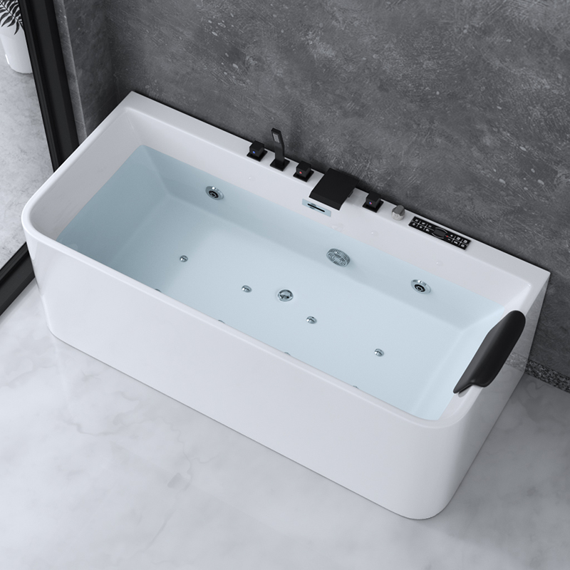 新款亚克力智能一体薄边冲浪按摩恒温浴缸小户型家用日式酒店浴盆