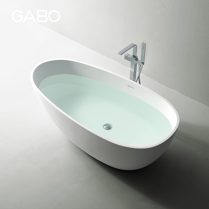 观博GABO 家用高分子人造石浴缸独立式酒店卫生间泡澡浴盆 K8608