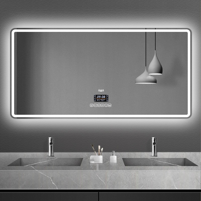洗手台LED灯智能镜卫浴室镜除雾人体感应挂墙式不锈钢智能触摸屏