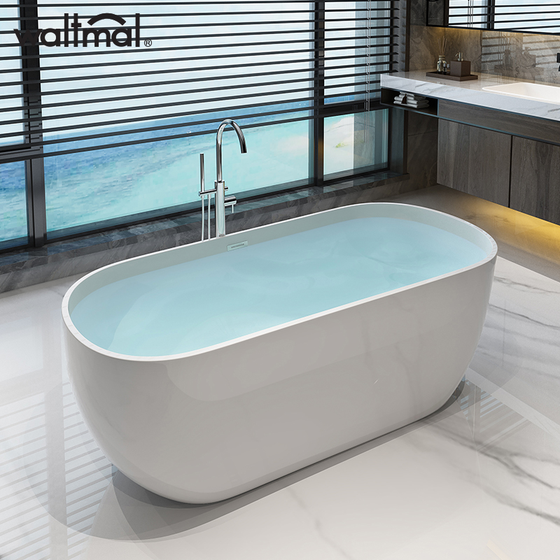 沃特玛 独立式亚克力浴缸家用成人小户型欧式浴盆浴池1.2米-1.8米