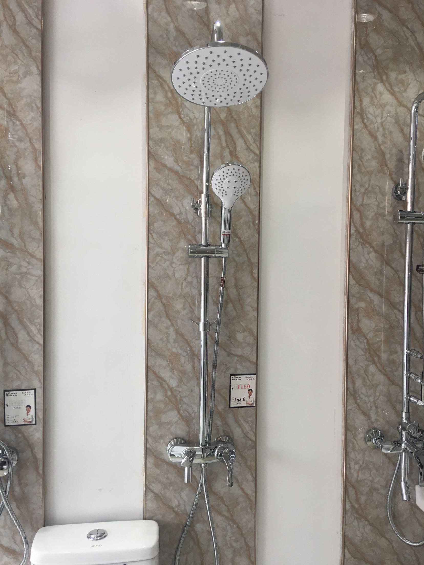 赛尔顿卫浴正品全铜冷热淋浴花洒整套喷头卫生间简约顶喷质保十年