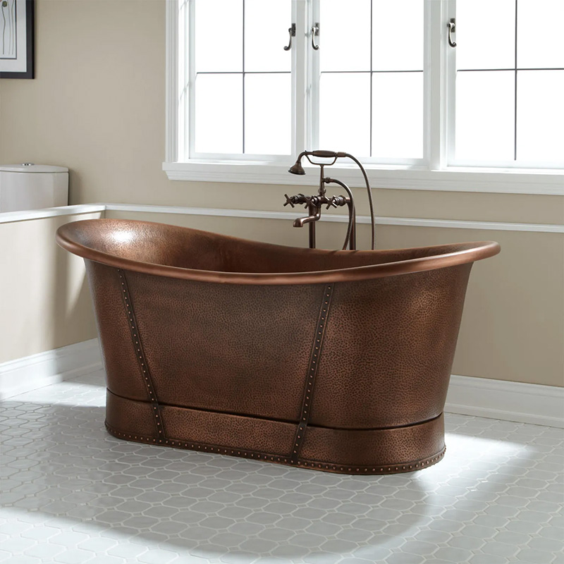 家用浴缸别墅洋房度假屋卫生间成人独立式情侣铜不锈钢洗澡盆定制