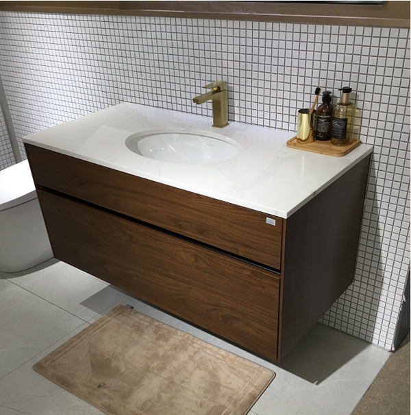 唯宝天际系列1.0米浴室柜洗脸盆柜子B63600RJ  B308L100胡桃木色