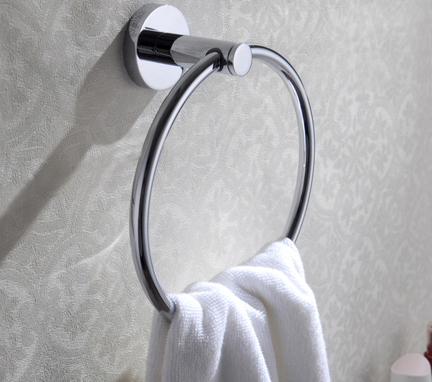 Anmon铜毛巾环 直径15.5cm 圆弧形毛巾架 浴室 洗手间 擦手毛巾挂