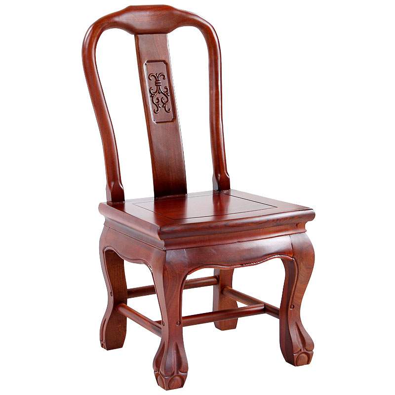实木质圆头椅红木矮凳靠背换鞋椅儿童中式家用休闲椅子黑枝木酸枝