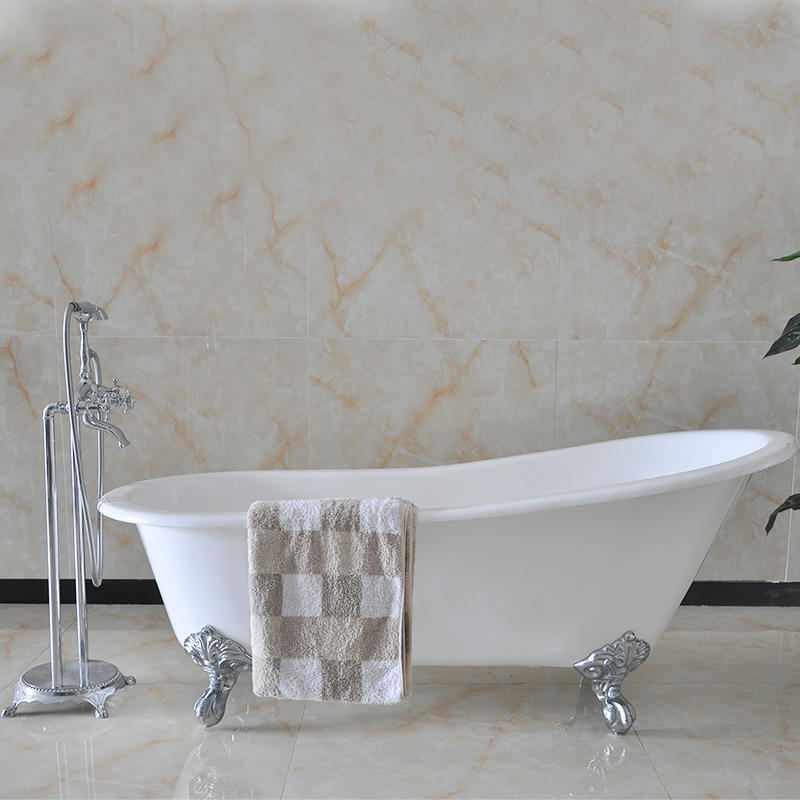 欧式独立式铸g铁搪瓷贵妃浴缸美式复古家用成人浴缸陶瓷小户型网