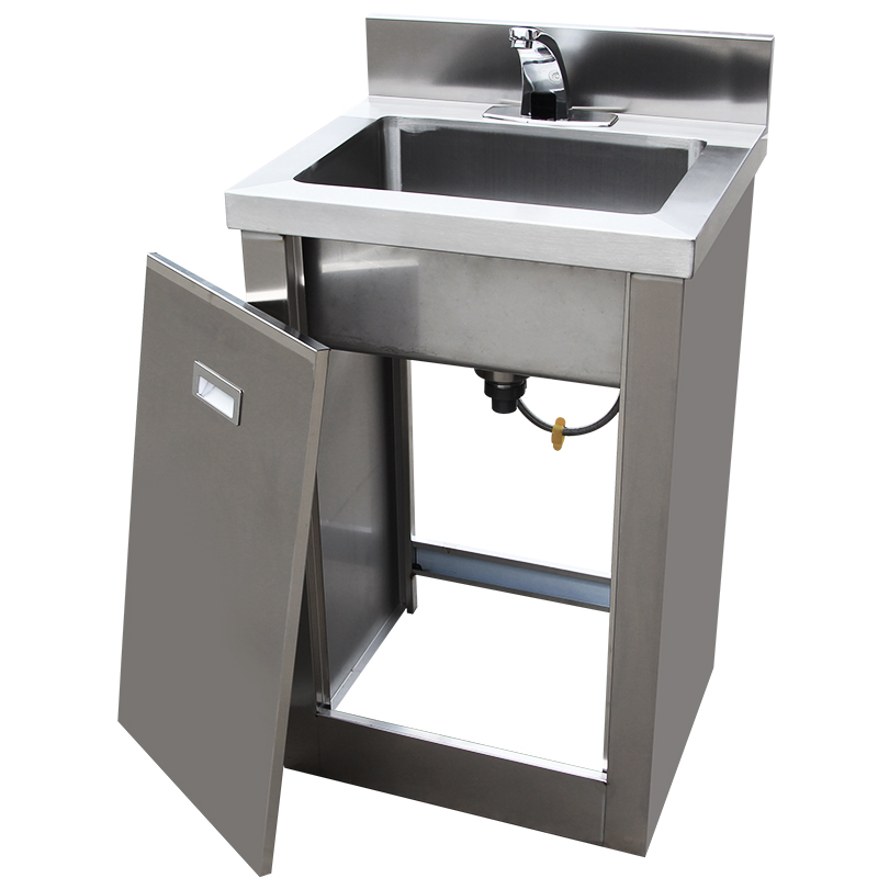 304不锈钢洗手池单人水池w双人洗手槽医用手术室脚踏自动感应水槽