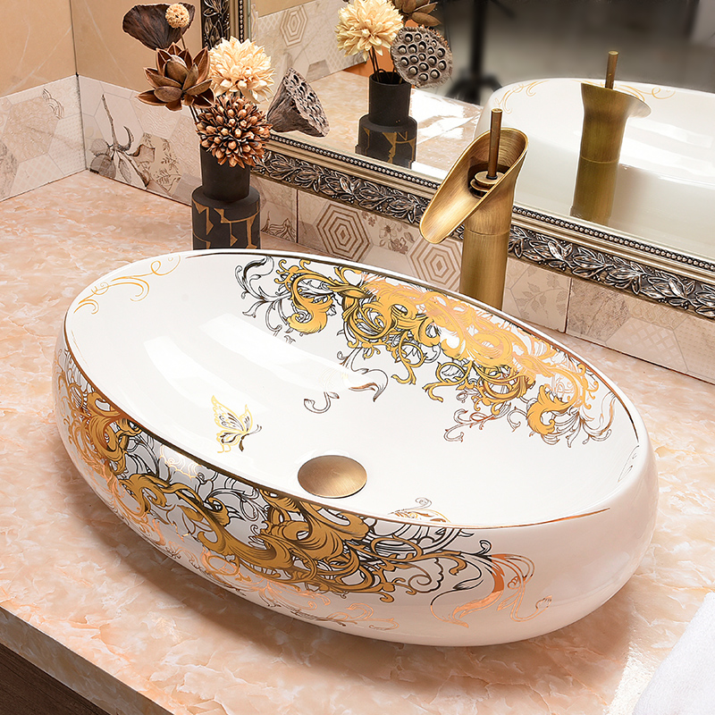 网红陶瓷台上盆方形欧式艺术盆洗手盆面盆卫生间洗脸盆洗手台简约