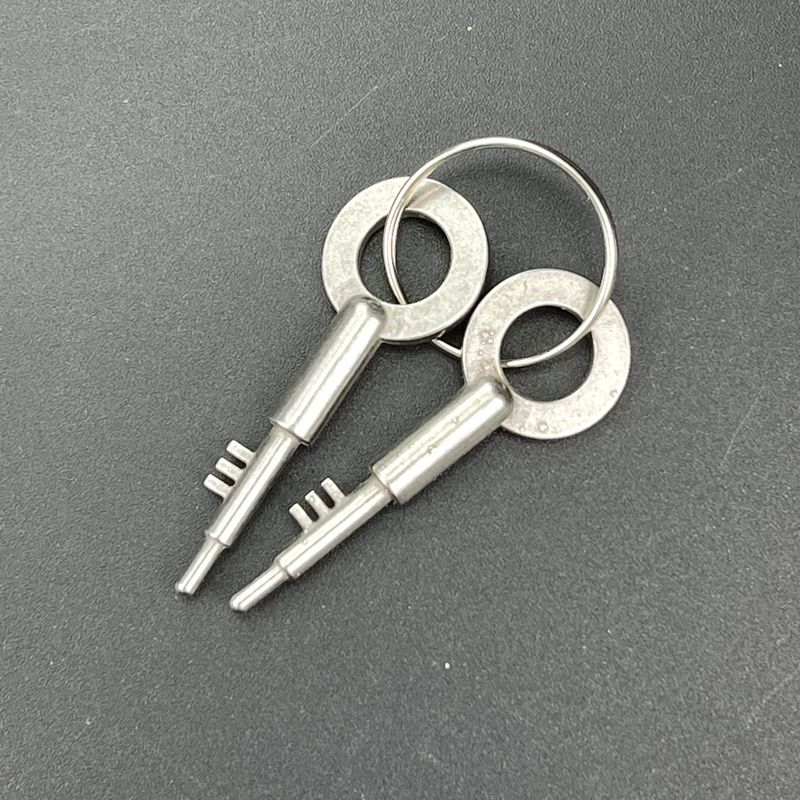 新款玫瑰金卫浴i钥匙门锁通用全能不锈钢三齿门锁钥匙胚专用工具