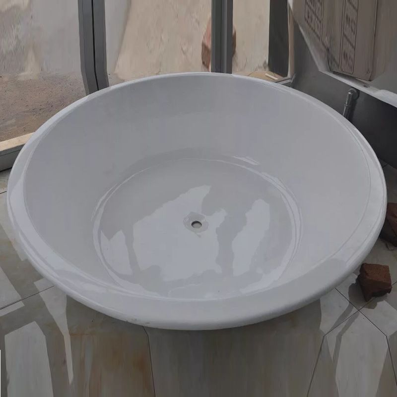 速发欧式圆形单人迷你铸铁搪瓷白色小浴缸酒店耐用独立嵌入式不配
