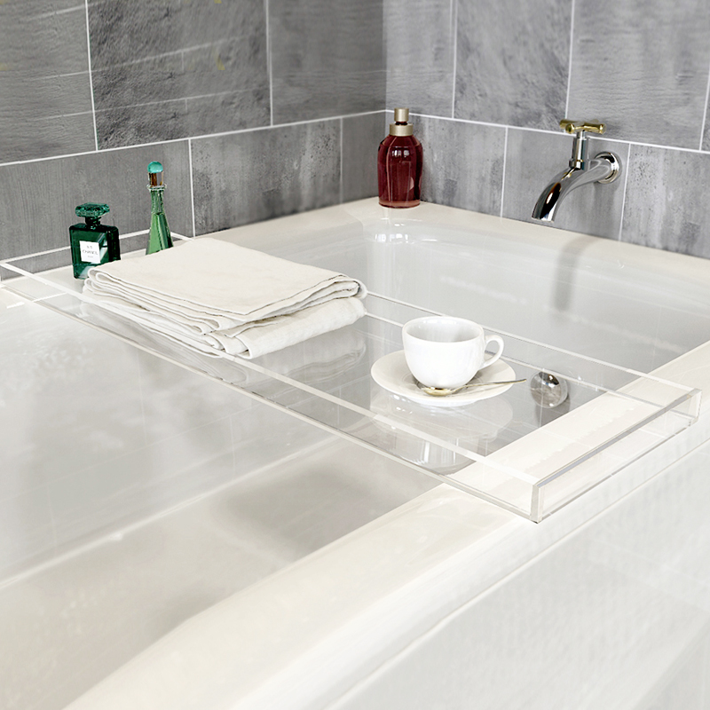 推荐亚克力透明浴缸置物架简约家用浴室池托物架环保多功能储物架