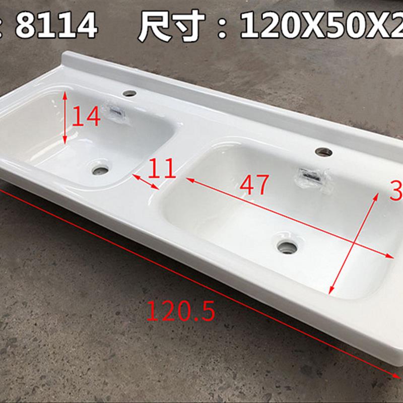 网红1米1.2米1.3米1.4米1.5米1.6米双人陶瓷一体双水槽洗脸洗手盆