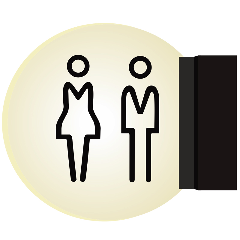卫生间门WC发光i牌标识牌定制标牌厕所洗手间男女标志指示牌高档