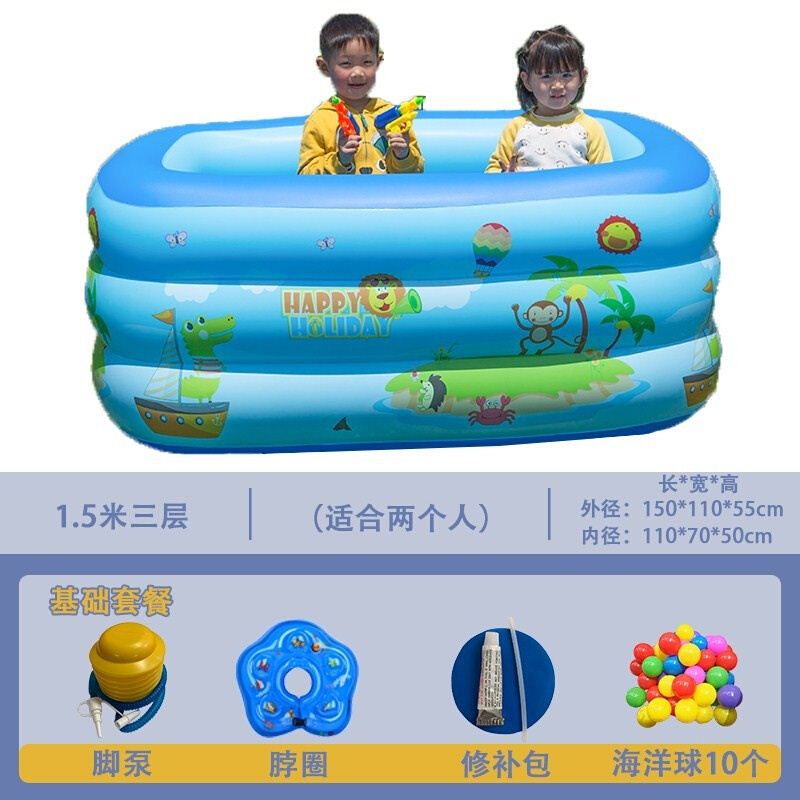 充气浴缸新生婴儿游泳池家用加厚幼儿童小孩可折叠宝宝保温游泳桶