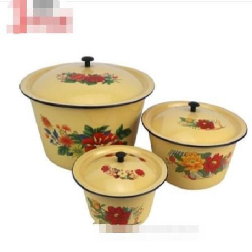 新品搪瓷汤碗磁盆加厚磁盆陶瓷盆老式家用小洋和面盆带盖子厨房大