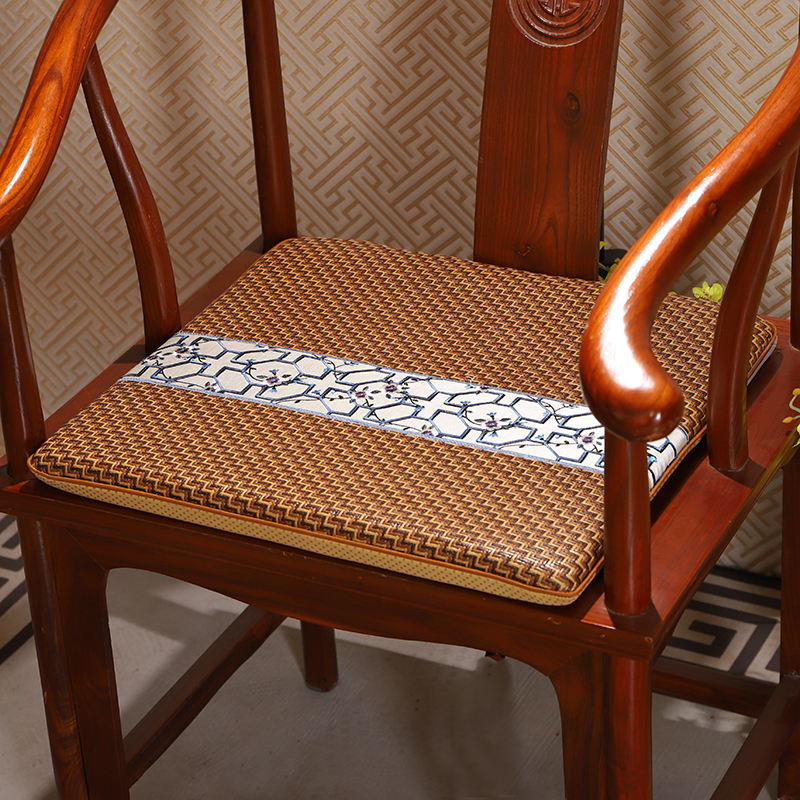 中式红木沙发坐垫夏季p凉垫透气藤席凉席冰丝椅垫餐椅茶椅圈椅垫