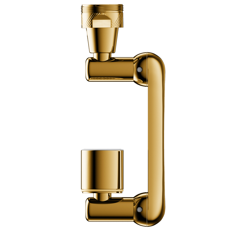 全铜金色机械臂万l向水龙头延伸器防溅旋转起泡器万象洗手盆出水