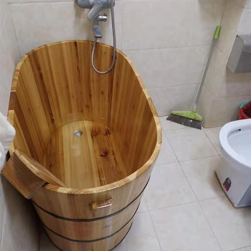 新品沐浴桶木桶浴桶成人泡澡桶浴缸儿童洗澡盆实木熏蒸洗澡桶加盖