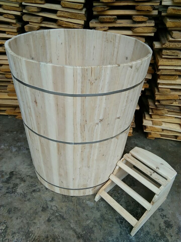 木桶儿童洗澡桶浴缸高70纯手工制作实木桶无漆无胶手工造泡澡木桶