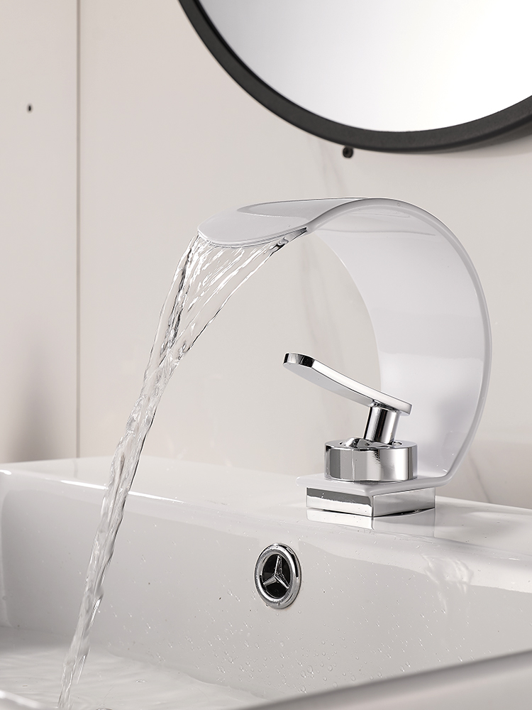 德国贝朗C型瀑布水龙头洗脸盆冷热创意个性浴室洗手池洗漱卫生间