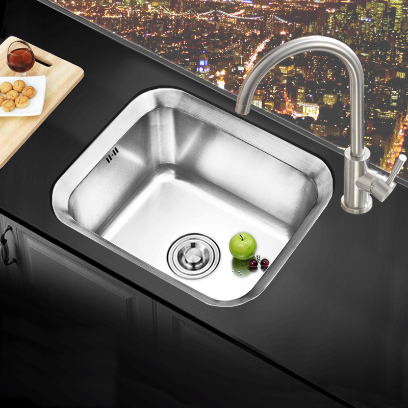 洗菜盆单槽 小号水池厨房台下盆洗碗池304不锈钢小尺寸下沉式水槽