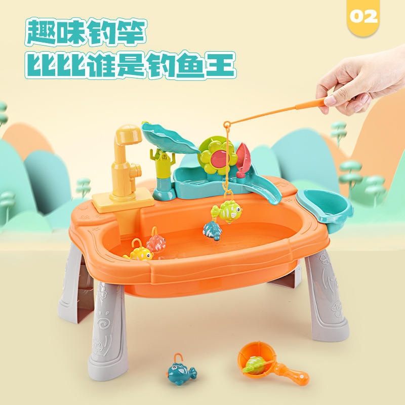 跨境趣味水槽电动厨房洗菜盆循环出水洗手台过家家儿童洗碗机玩具