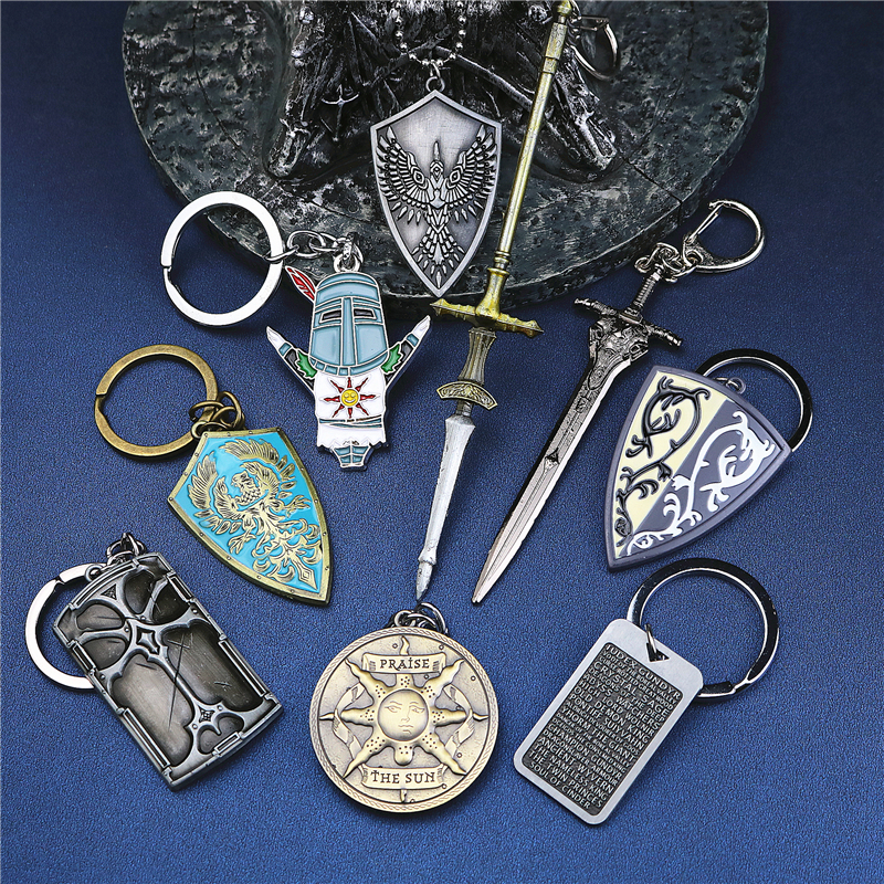 黑暗之魂3重置版盾牌挂件太阳索拉尔钥匙扣链防火女项链饰品礼物
