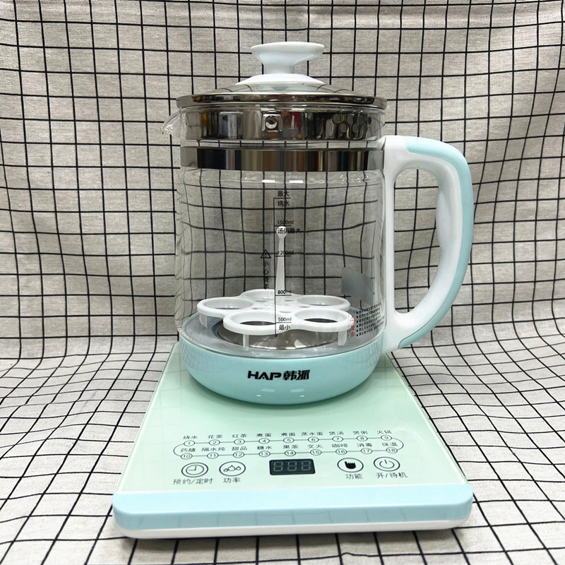 韩派养生壶1.8L全自动加厚玻璃多功能电热烧水花茶壶煎药壶煮茶器