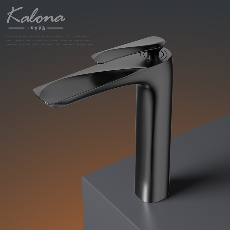 卡罗纳卫浴  创意曲面设计全铜水龙头台上盆浴室柜洗手盆龍头高款