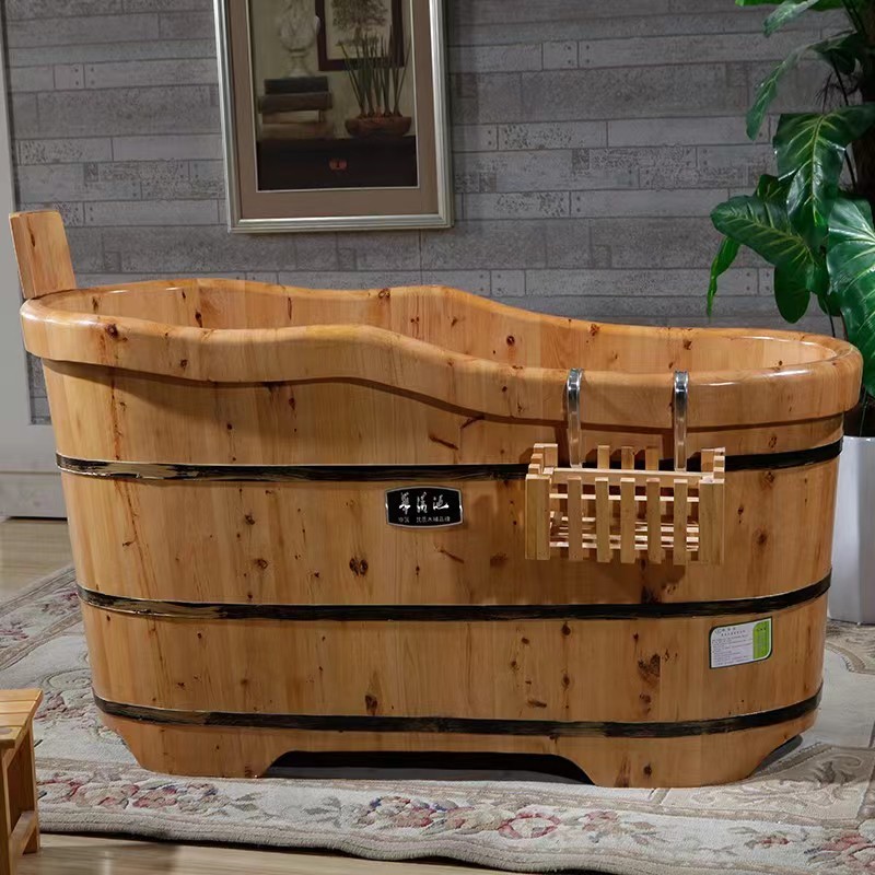 波浪型家用商用泡澡洗澡木桶木质沐浴桶成人实木浴缸加厚单人浴盆
