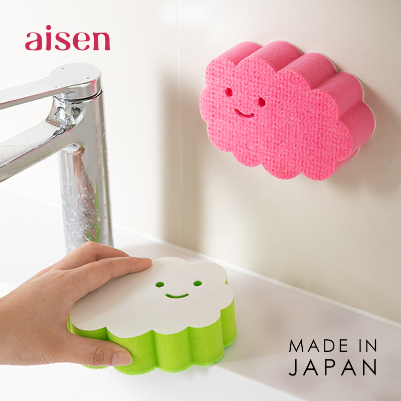 AISEN日本进口浴室浴缸洗脸盆海绵擦创意清洁擦去污魔力擦海绵刷