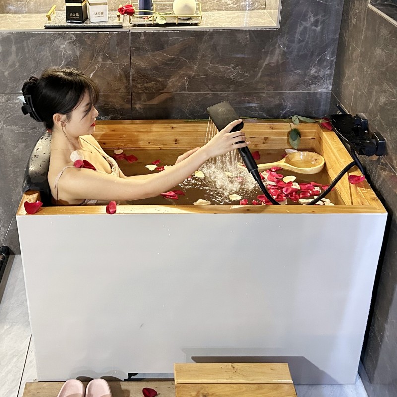 木质浴缸泡木桶深小户型家用坐式独立迷你日式成人泡澡浴桶