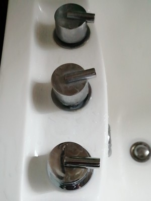 按摩浴缸分体式龙头5孔分水器功能三件套冷热混水阀开关全铜配件