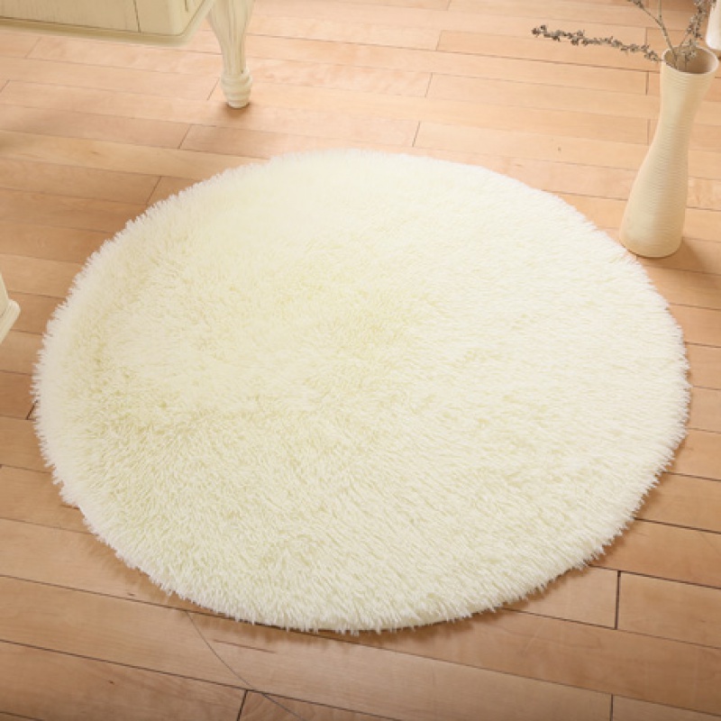 新毛毯卫浴地垫卧室圆形地毯梳妆台床下客厅茶几白色小块凳子色公