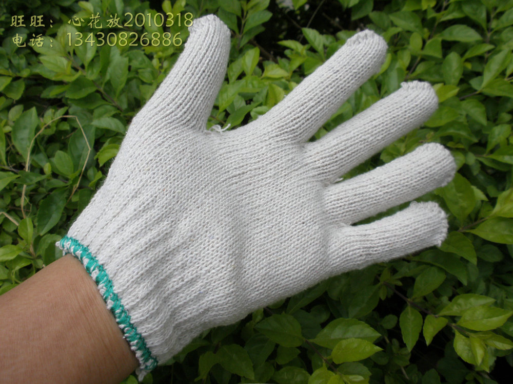 厂家直销700克线手套本白棉纱手套 劳保工作保暖手套加厚防滑耐磨