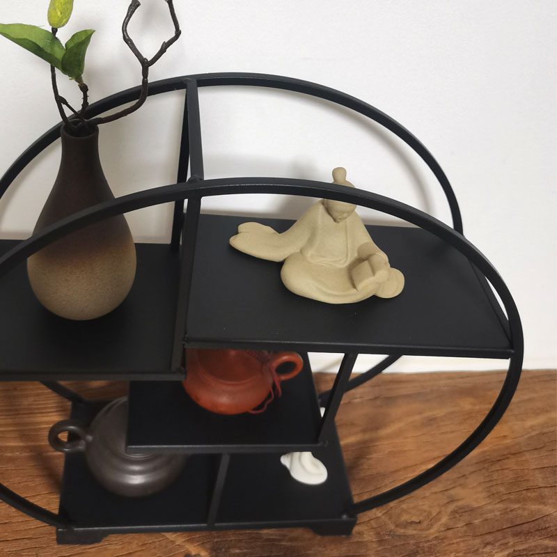 新中式桌面摆设架家居客栈茶室茶壶工艺品小摆件装饰品铁艺展示架