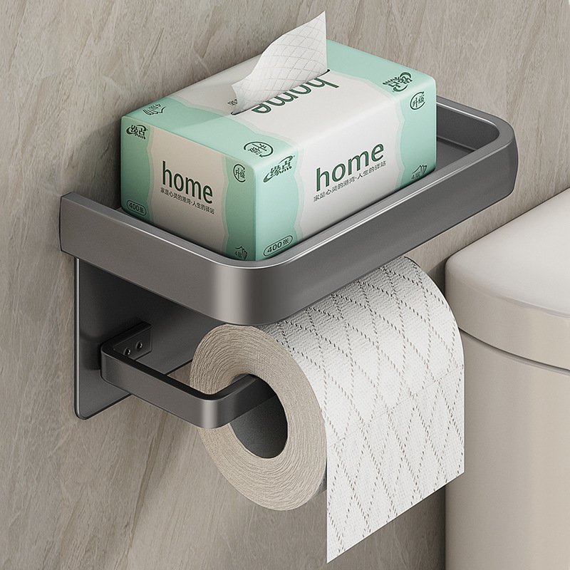 卫生间纸巾架免打孔浴室手机卷纸置物架纸巾盒厕所卫生纸架厕纸架