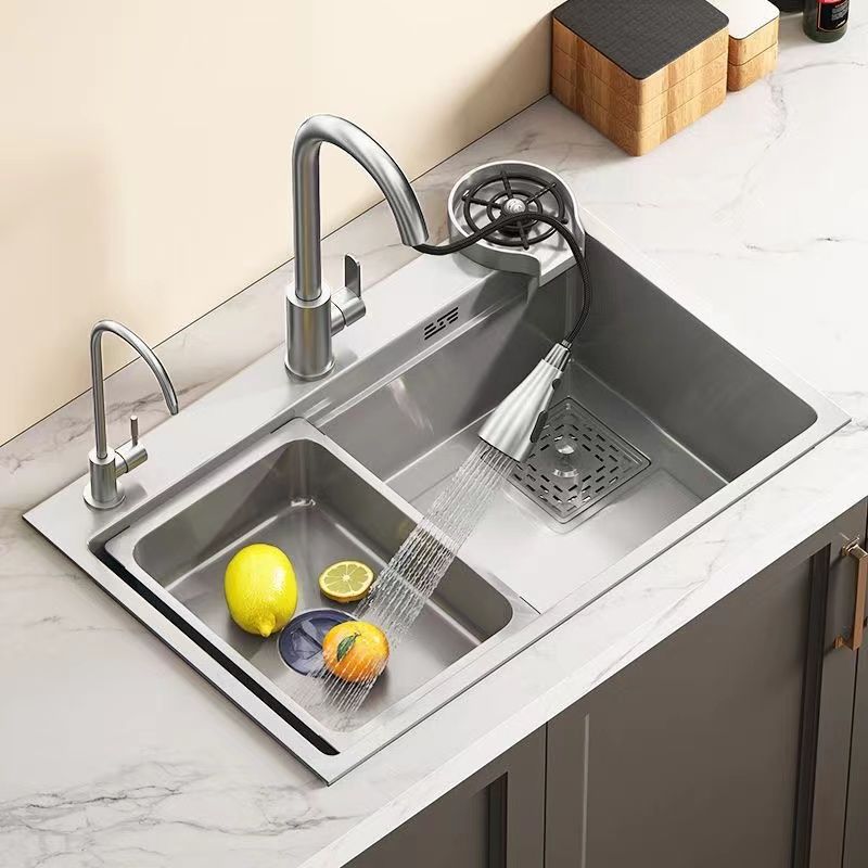 正宗SUS304食品级不锈钢水槽大单槽家用厨房台下洗菜盆洗碗池加厚