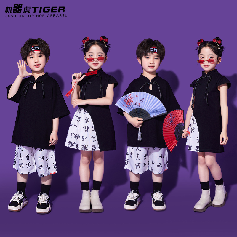 儿童中国风合唱服小学生运动会开幕班服幼儿园团体演出服男童汉服