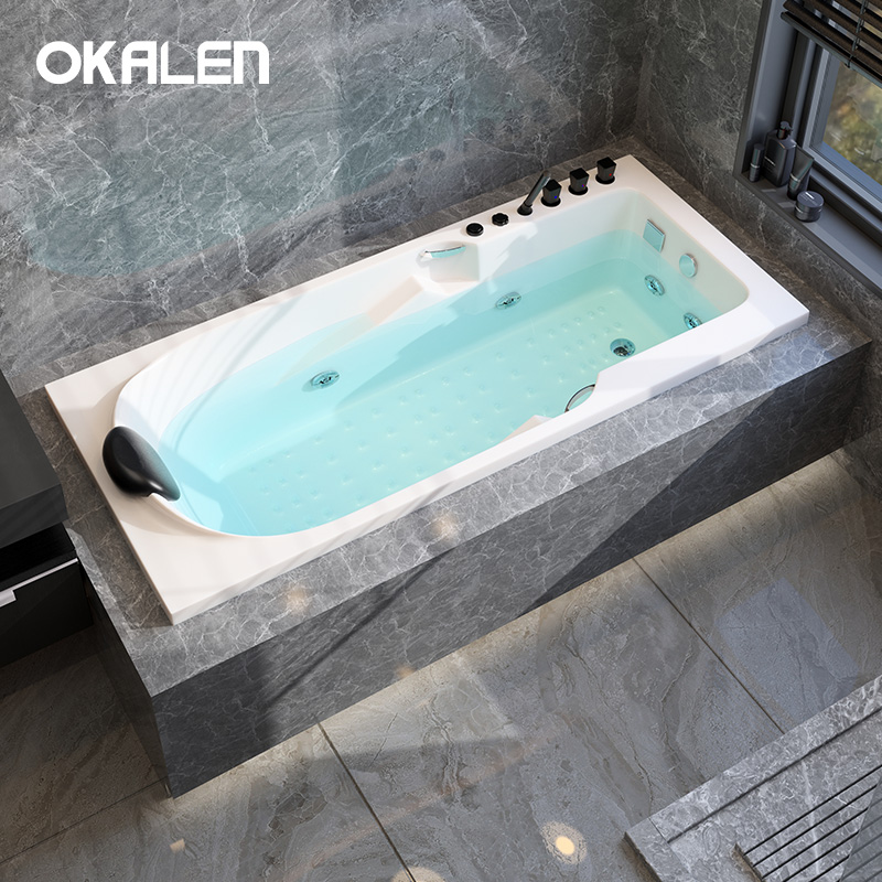 欧凯伦嵌入式浴缸家用小户型按摩成人小浴缸恒温浴池1.2m-1.8米